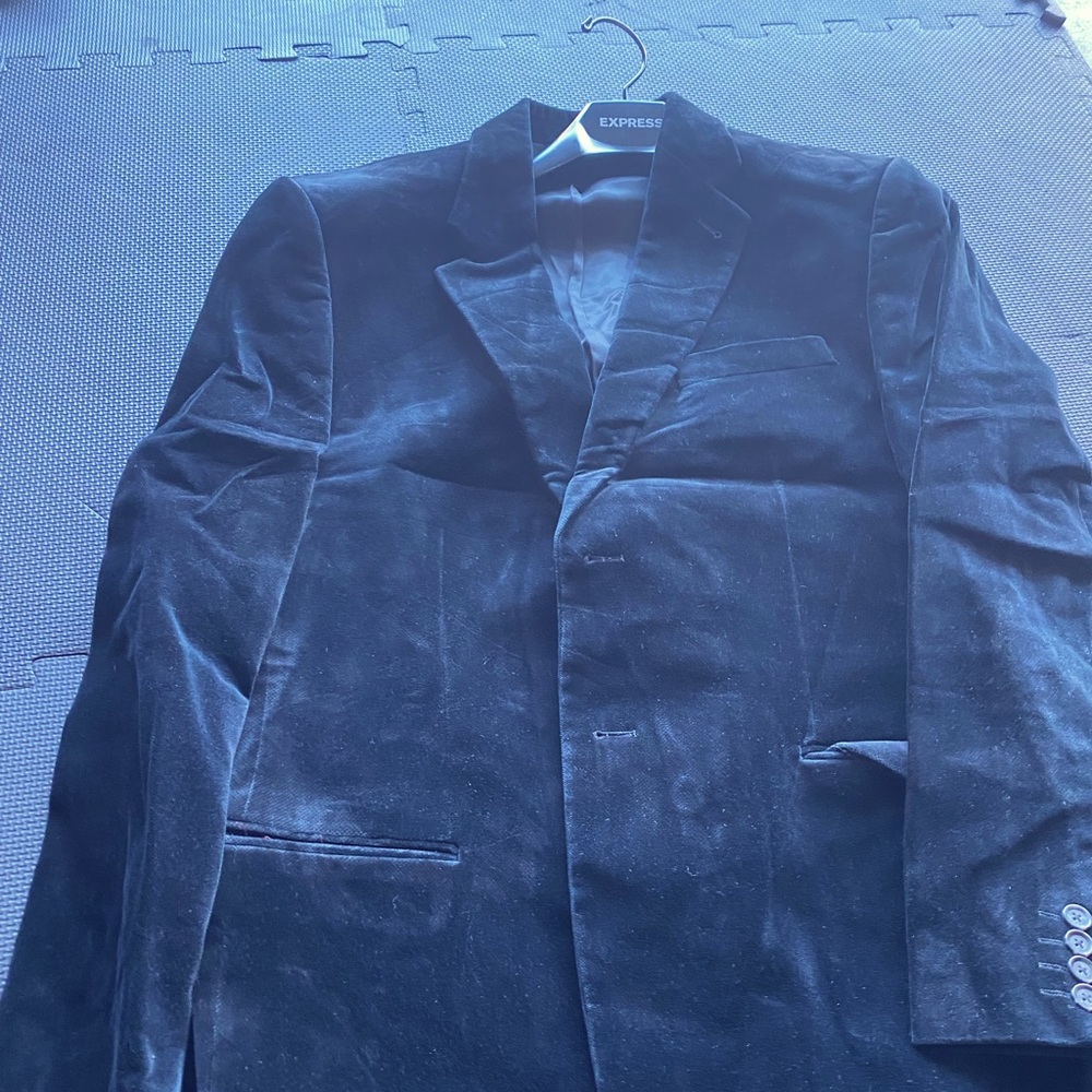 Express black velvet sport coat size 44R like New